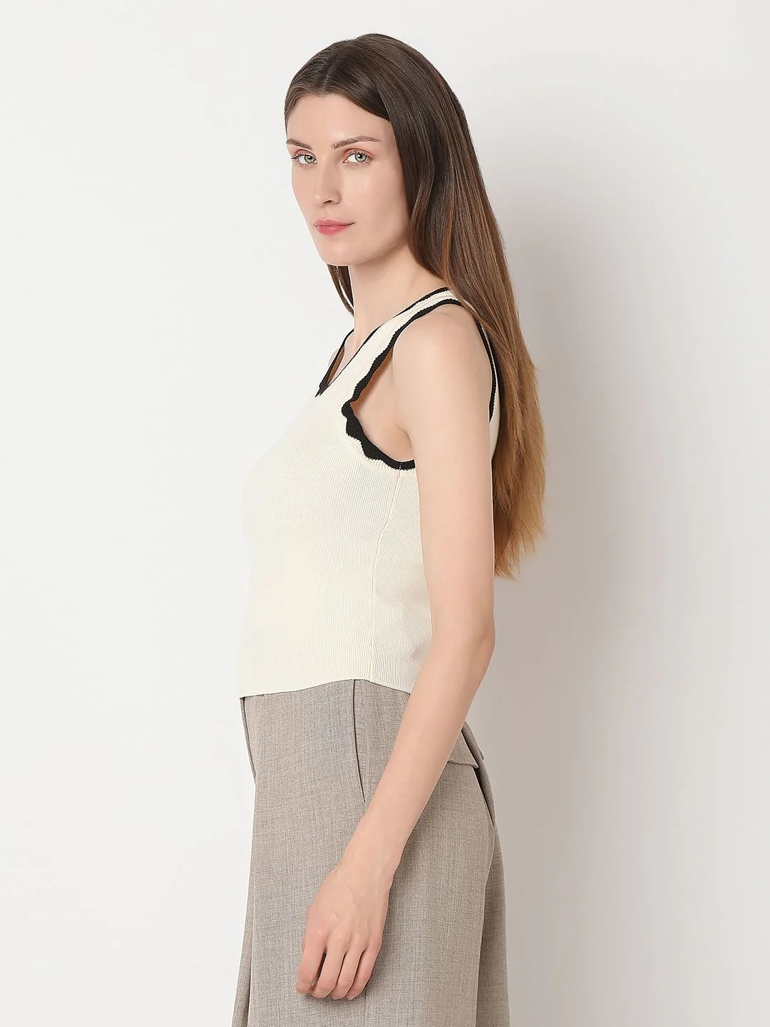 Ecru Ribbed Top - Image 3