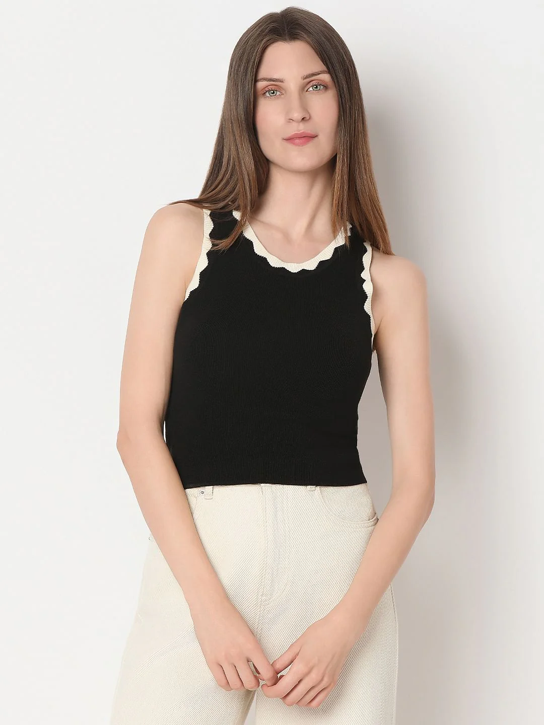 Black Ribbed Top - Image 2