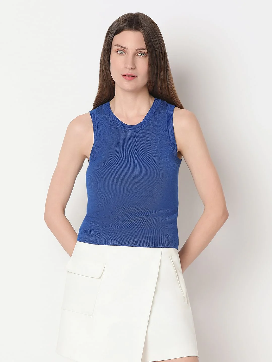 Blue Ribbed Top - Image 2