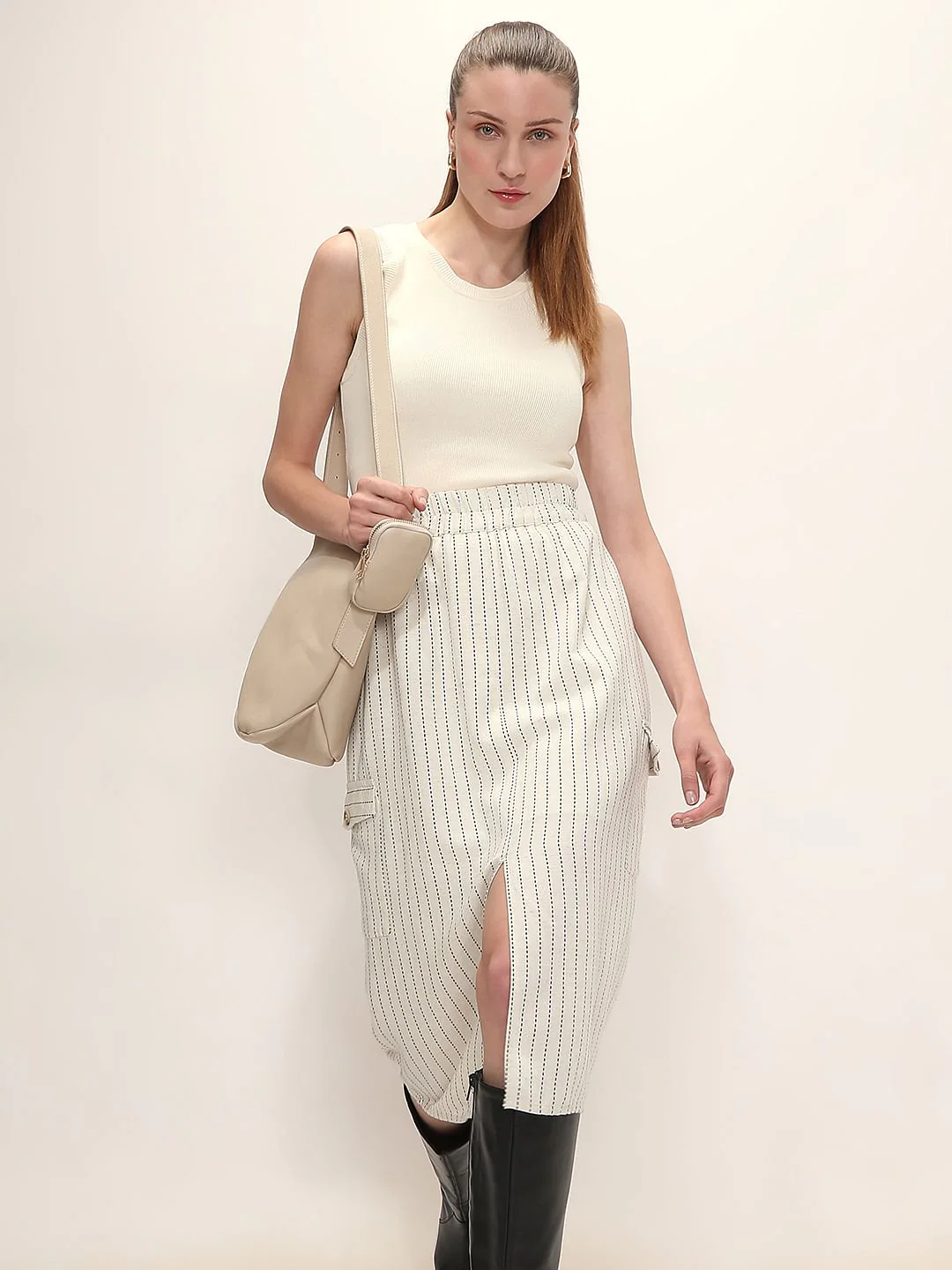 Ecru Ribbed Top