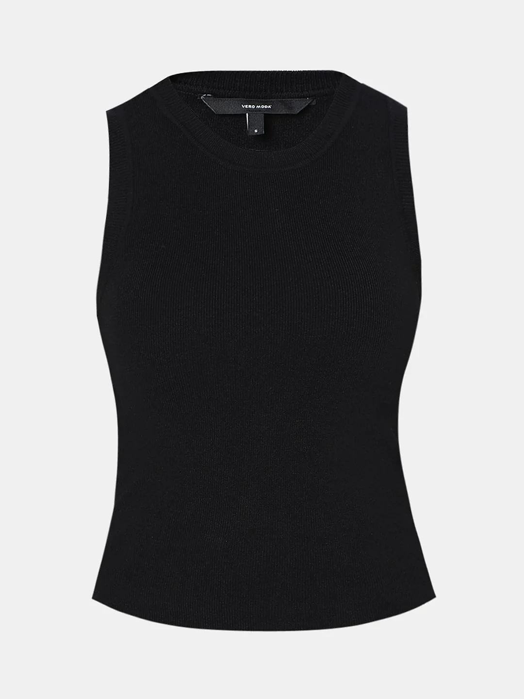 Black Ribbed Sleeveless Top - Image 7