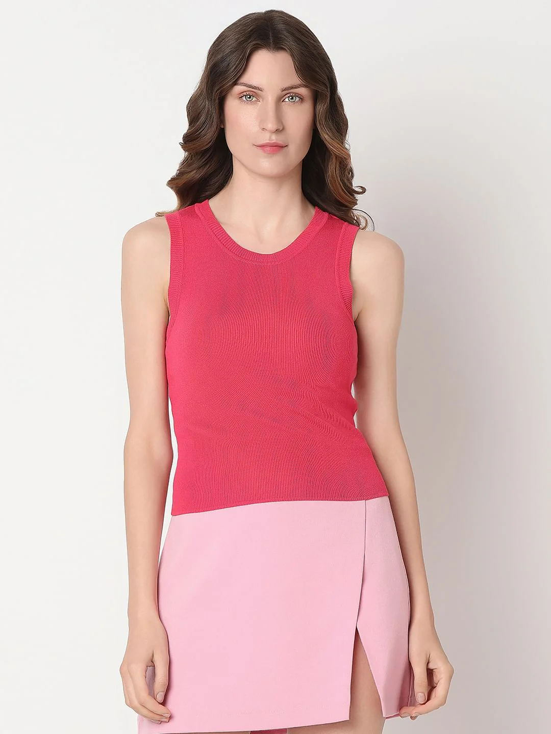 Dark Pink Ribbed Top - Image 2