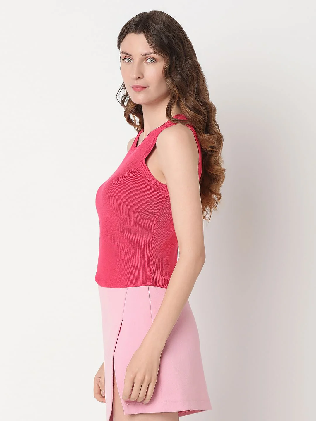 Dark Pink Ribbed Top - Image 3