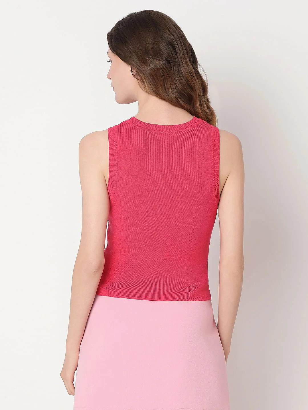 Dark Pink Ribbed Top - Image 4