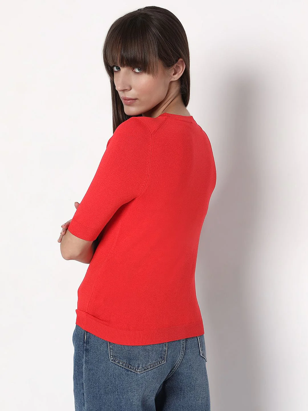 Poppy Red Knit Top - Image 4