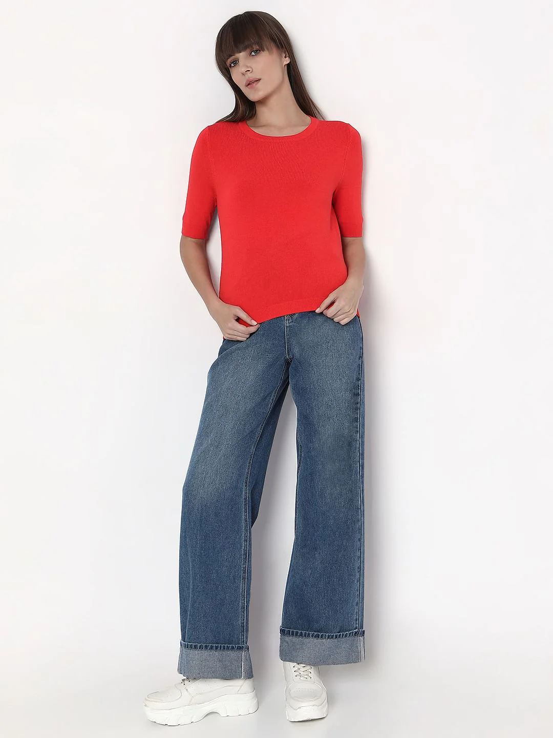 Poppy Red Knit Top - Image 5