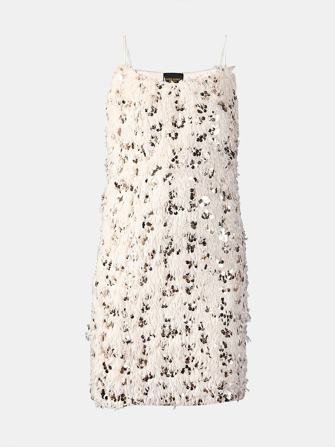 Ivory Sequined Short Dress - Image 7