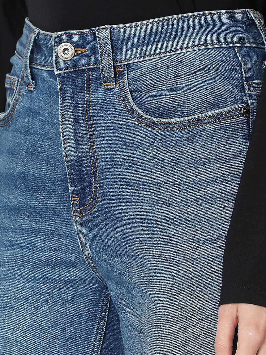 Blue High Rise Skinny Fit Jeans - Image 8