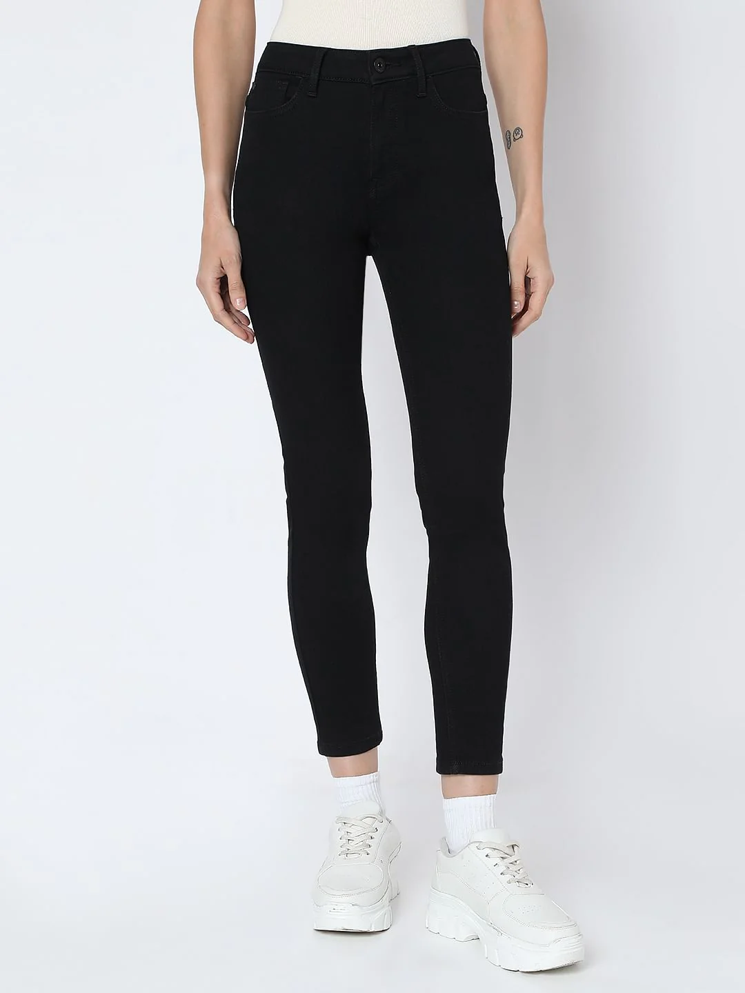 Black High Rise Skinny Fit Jeans - Image 2