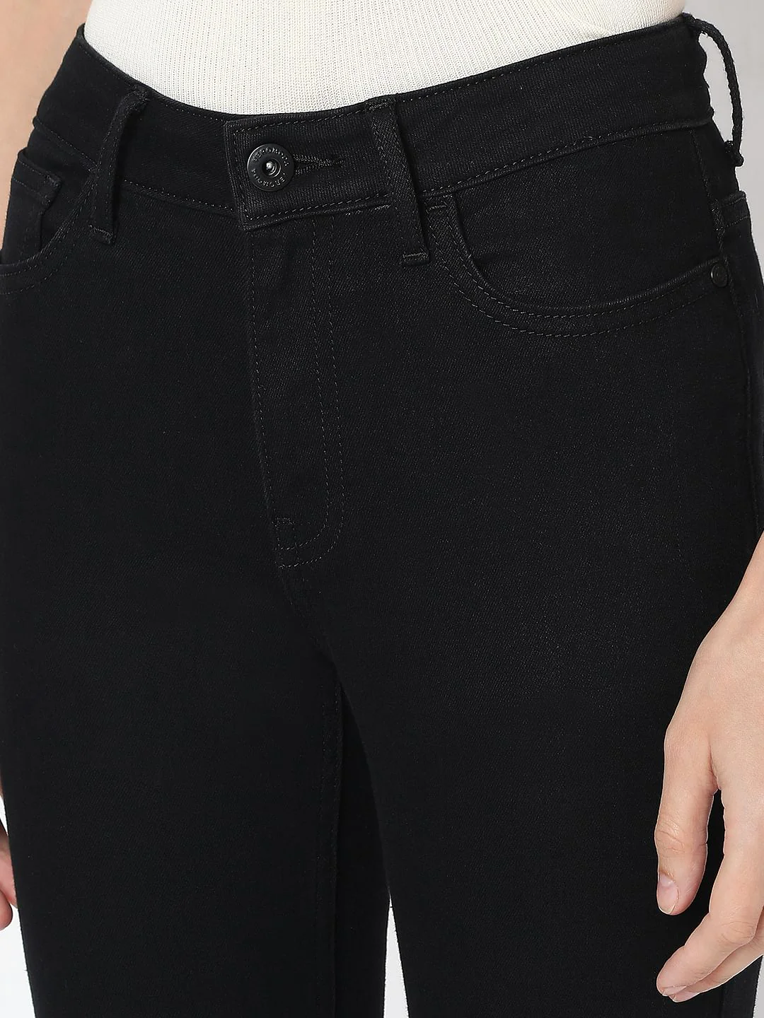 Black High Rise Skinny Fit Jeans - Image 8