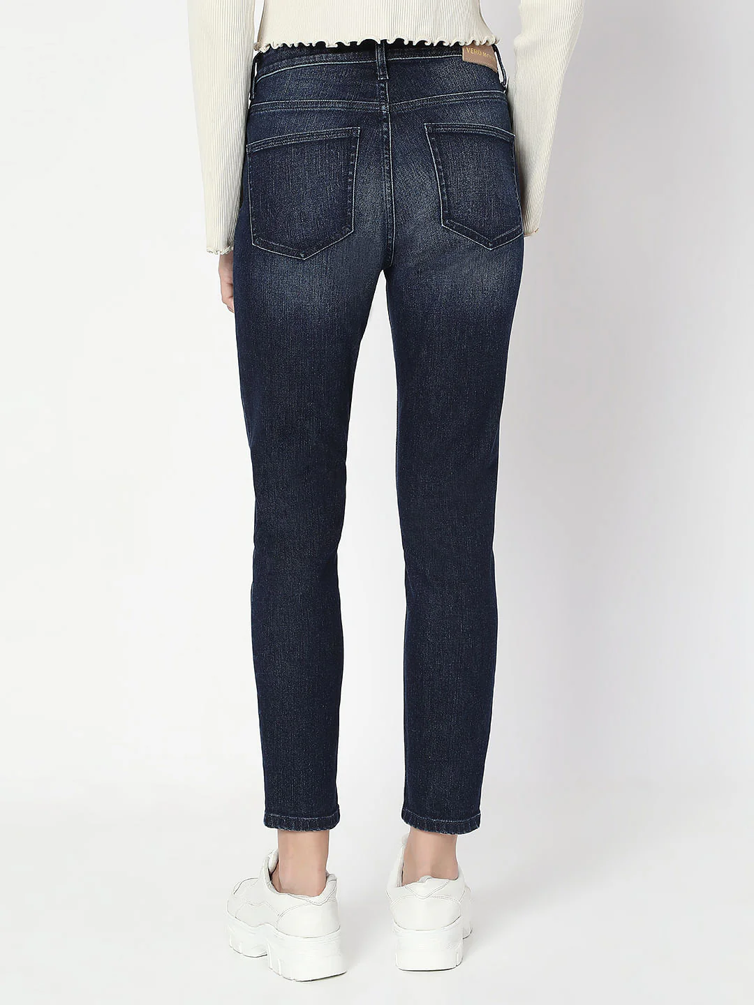 Dark Blue High Rise Skinny Fit Jeans - Image 4