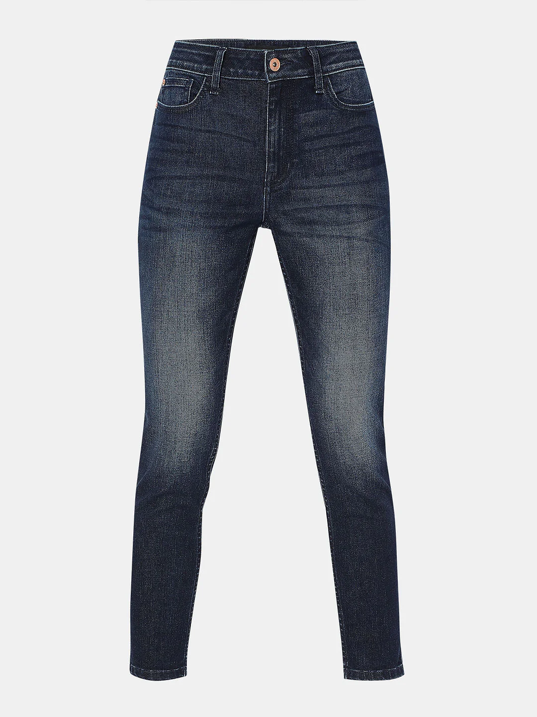 Dark Blue High Rise Skinny Fit Jeans - Image 7
