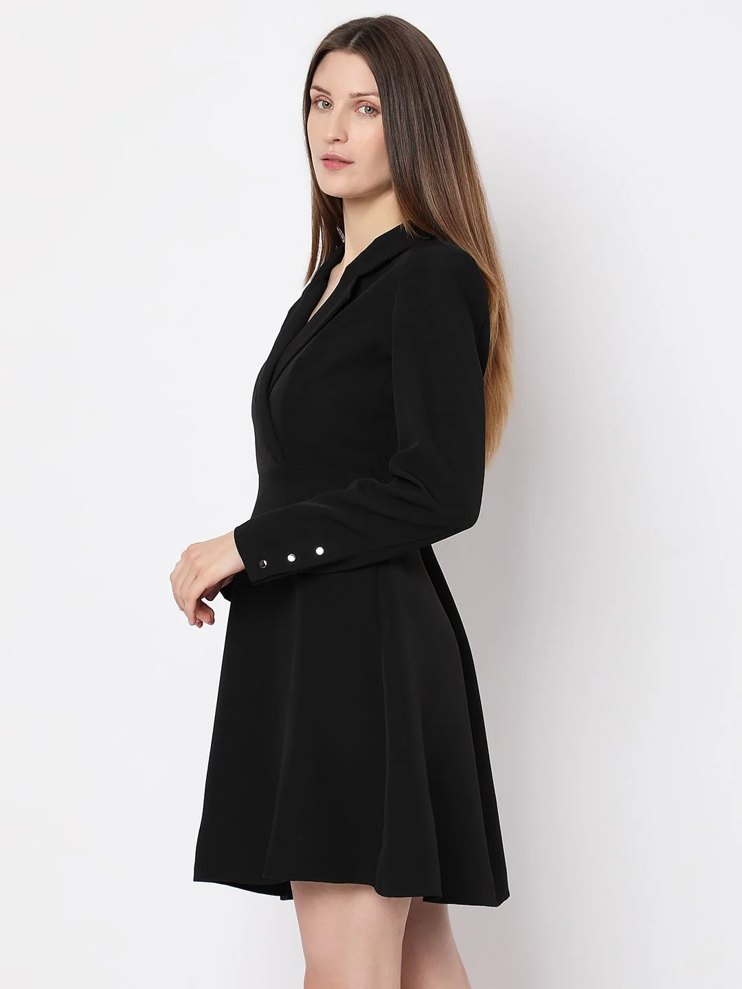 Black Short Blazer Dress - Image 3
