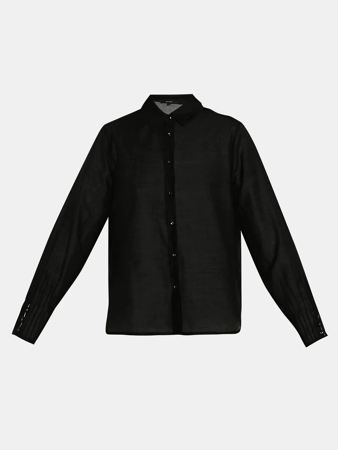 Black Semi Sheer Full Sleeves Shirt - Image 7