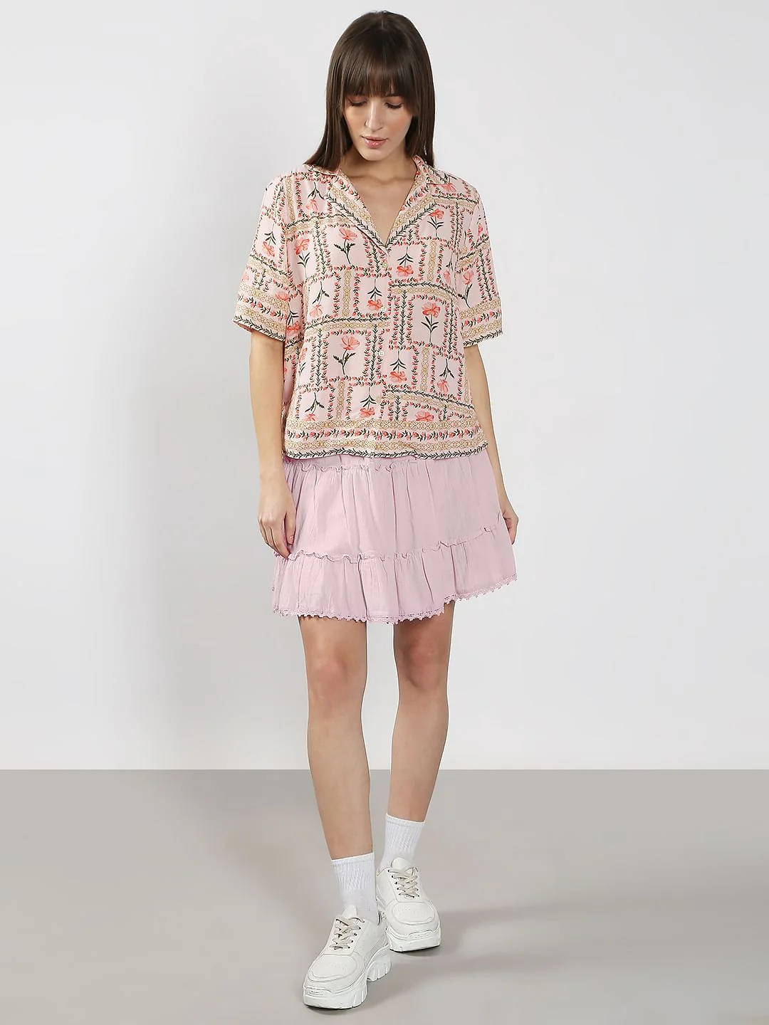 Peach Printed Viscose Shirt - Image 5