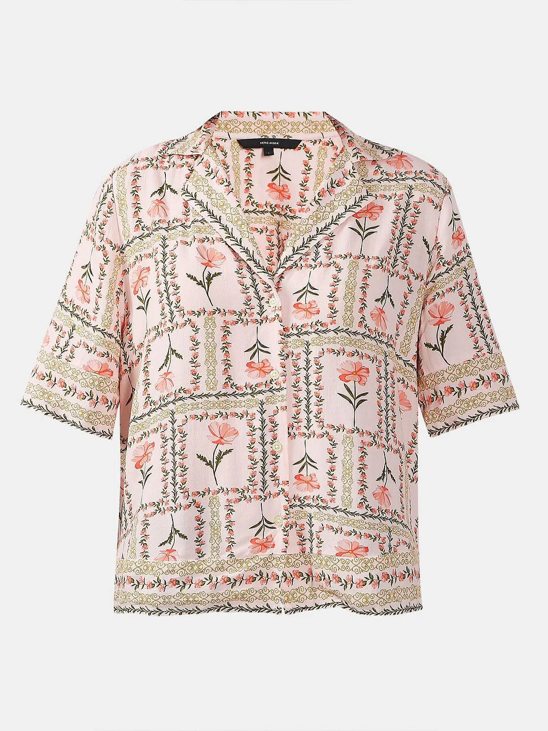Peach Printed Viscose Shirt - Image 7