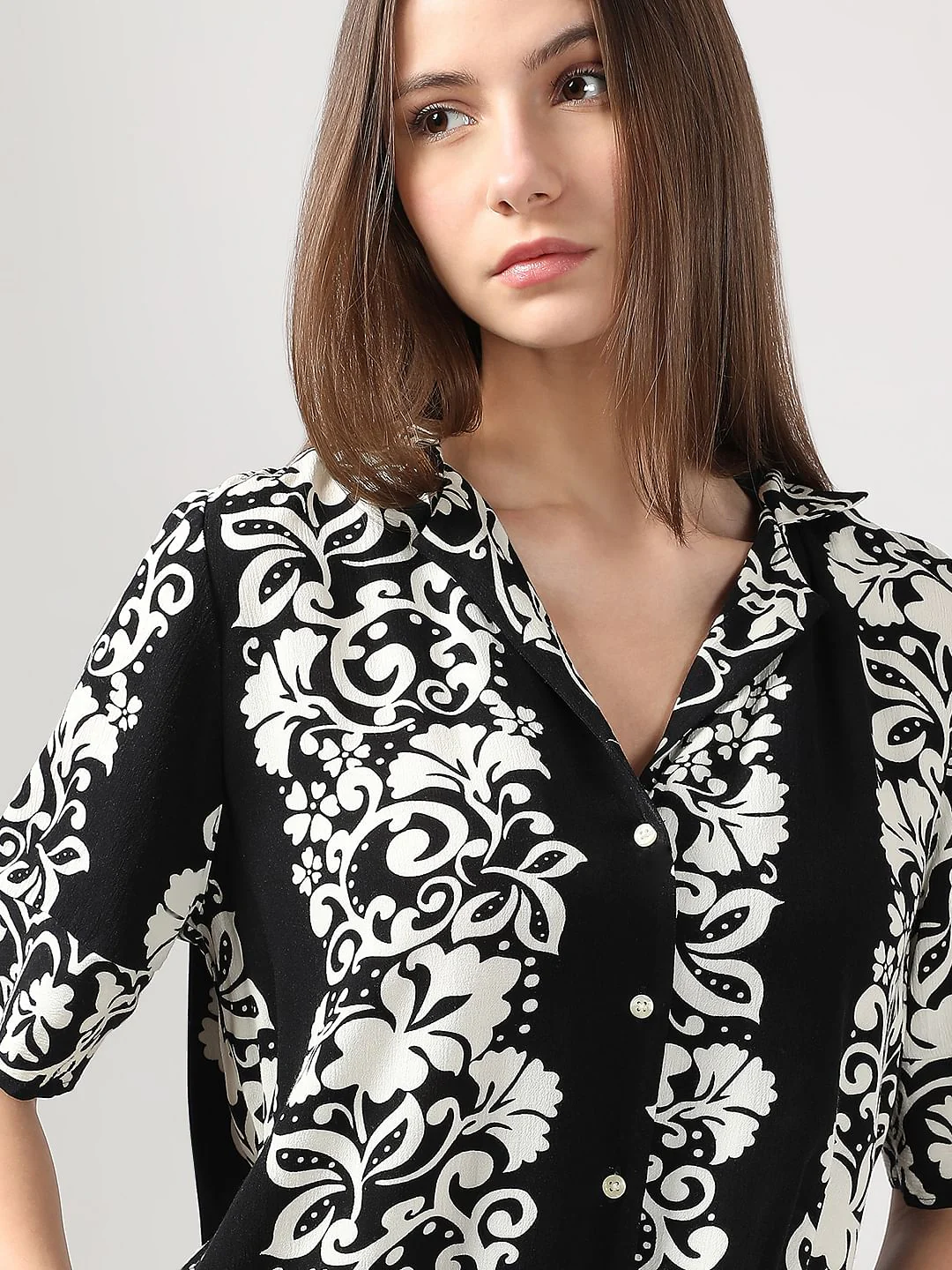 Black Printed Viscose Shirt - Image 6