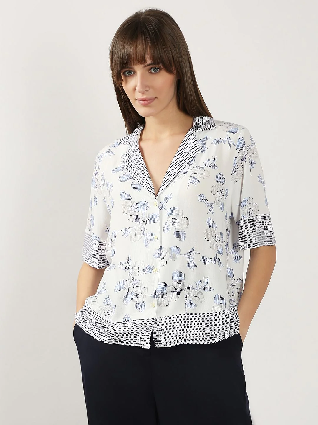 White Printed Viscose Shirt - Image 2