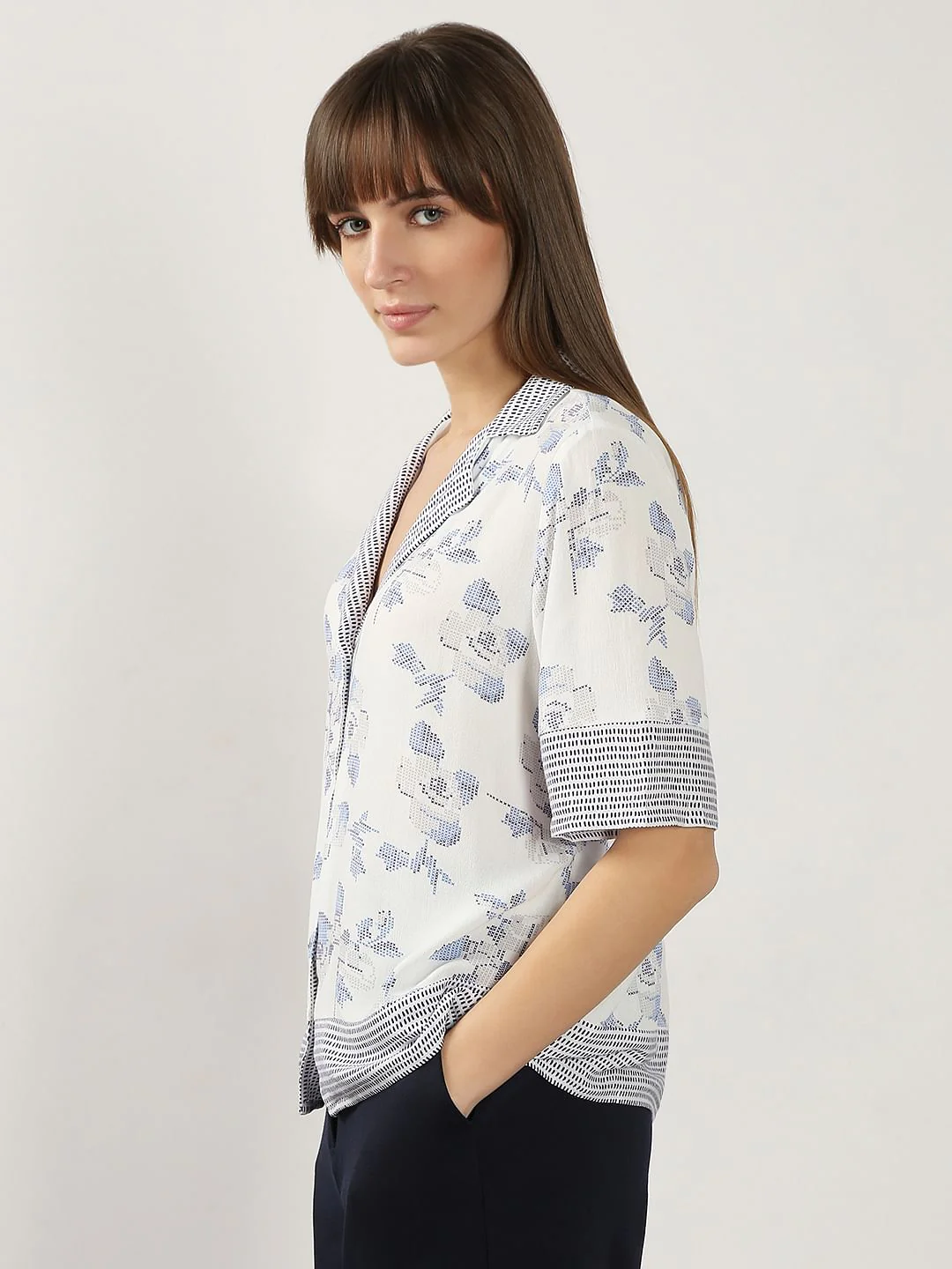 White Printed Viscose Shirt - Image 3