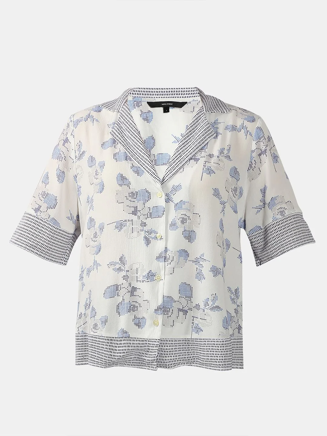 White Printed Viscose Shirt - Image 7