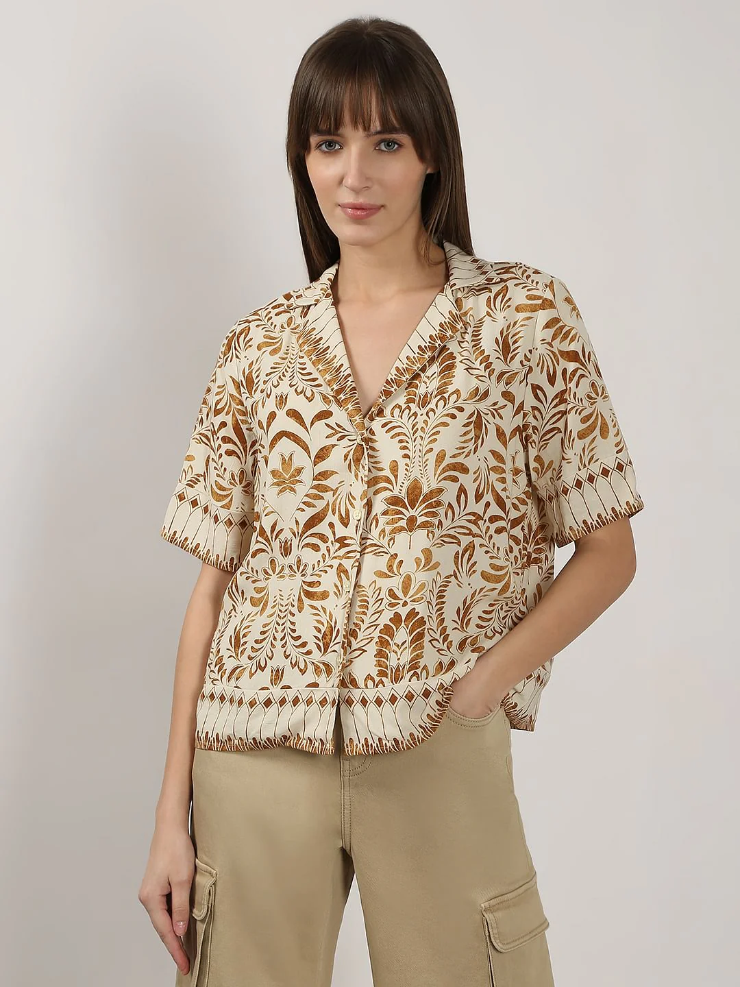 Brown Printed Shirt - Image 2
