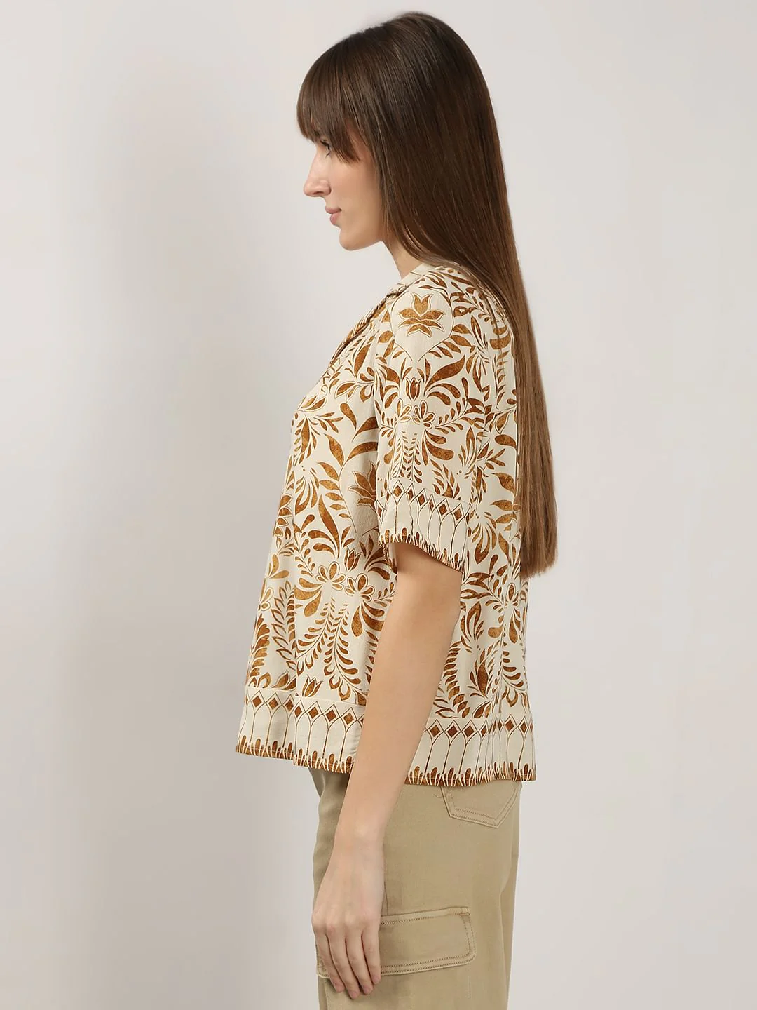 Brown Printed Shirt - Image 3