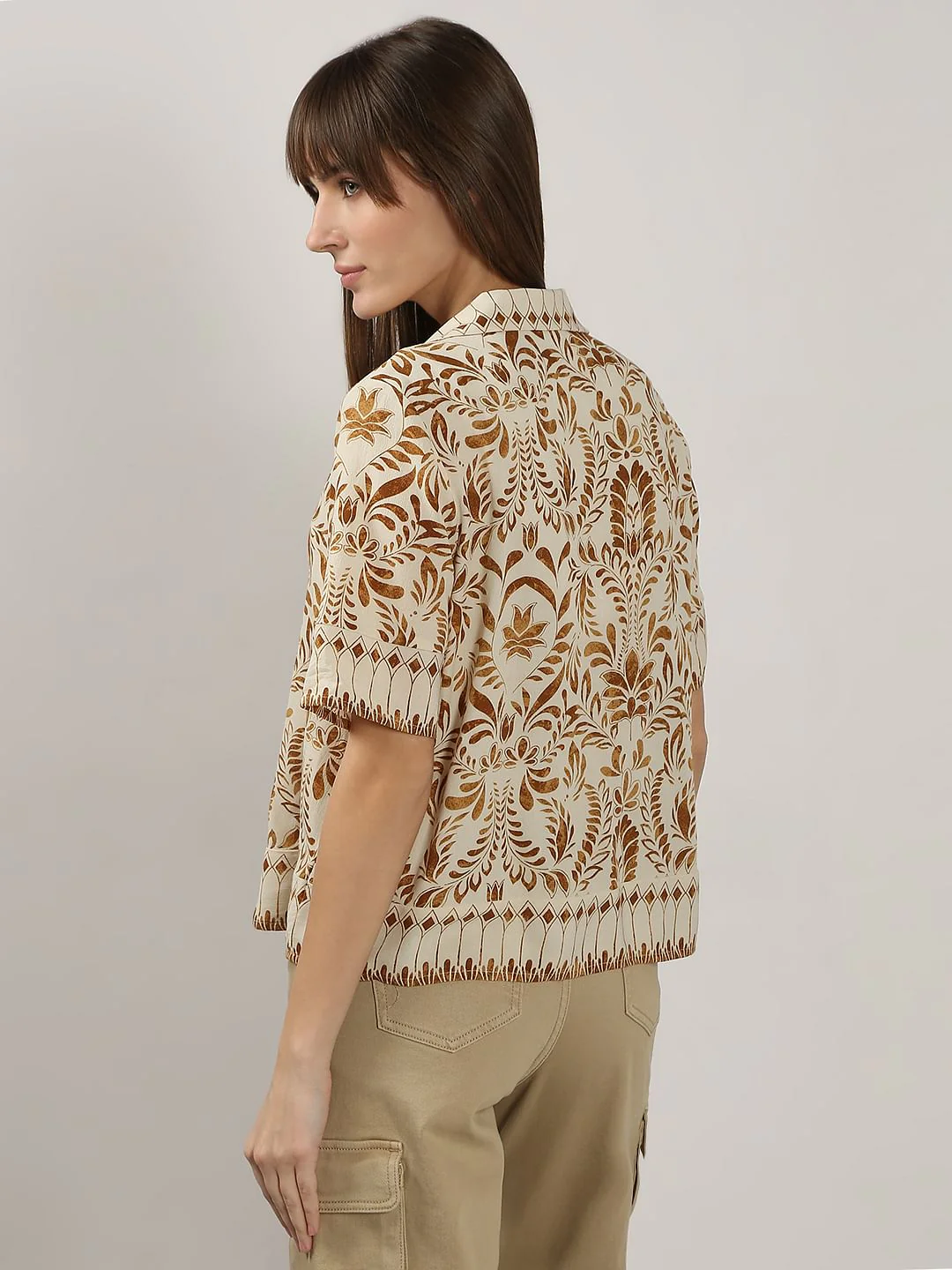 Brown Printed Shirt - Image 4