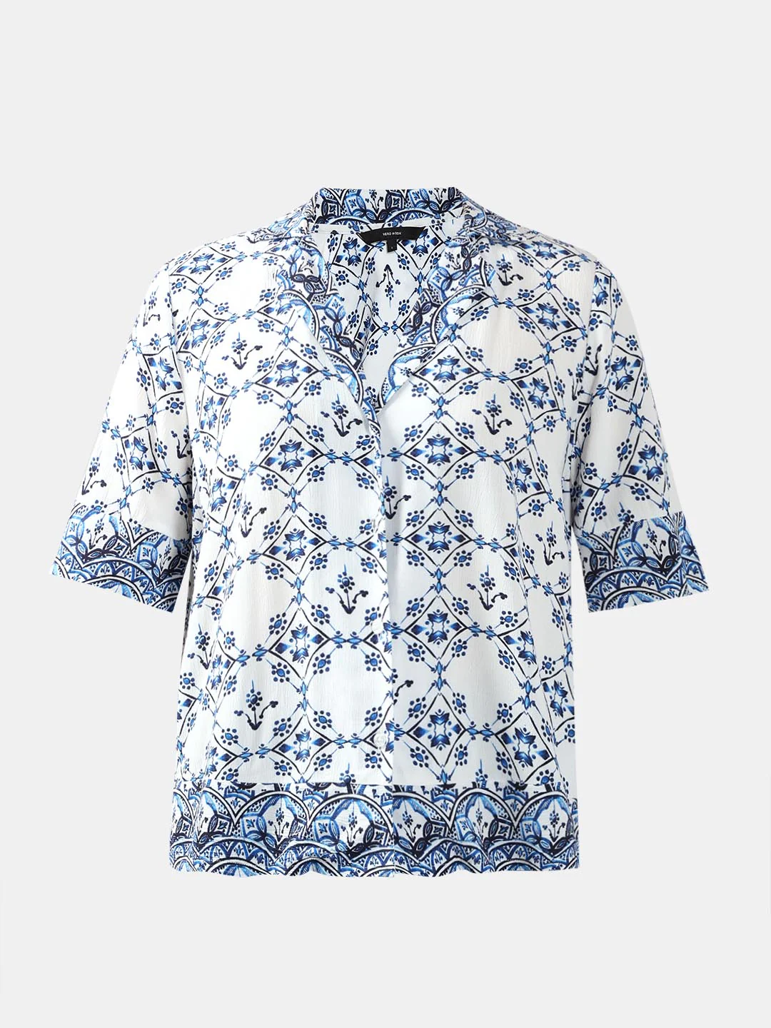 Vero Moda Blue Printed Viscose Shirt - Image 7