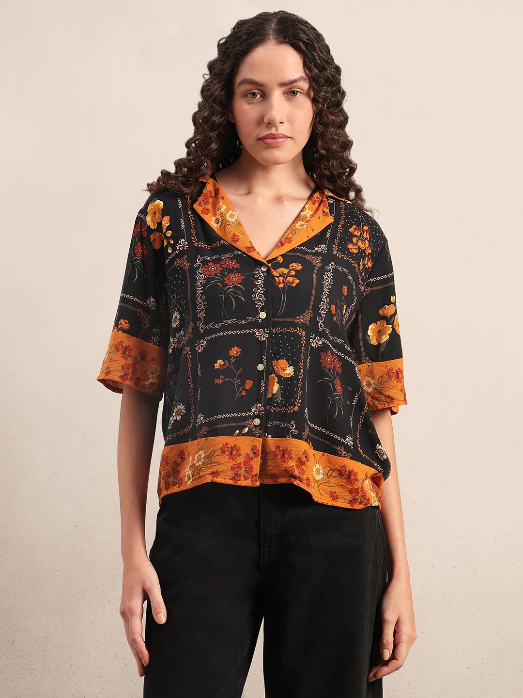 Floral Viscose Short Sleeves Shirt - Image 2