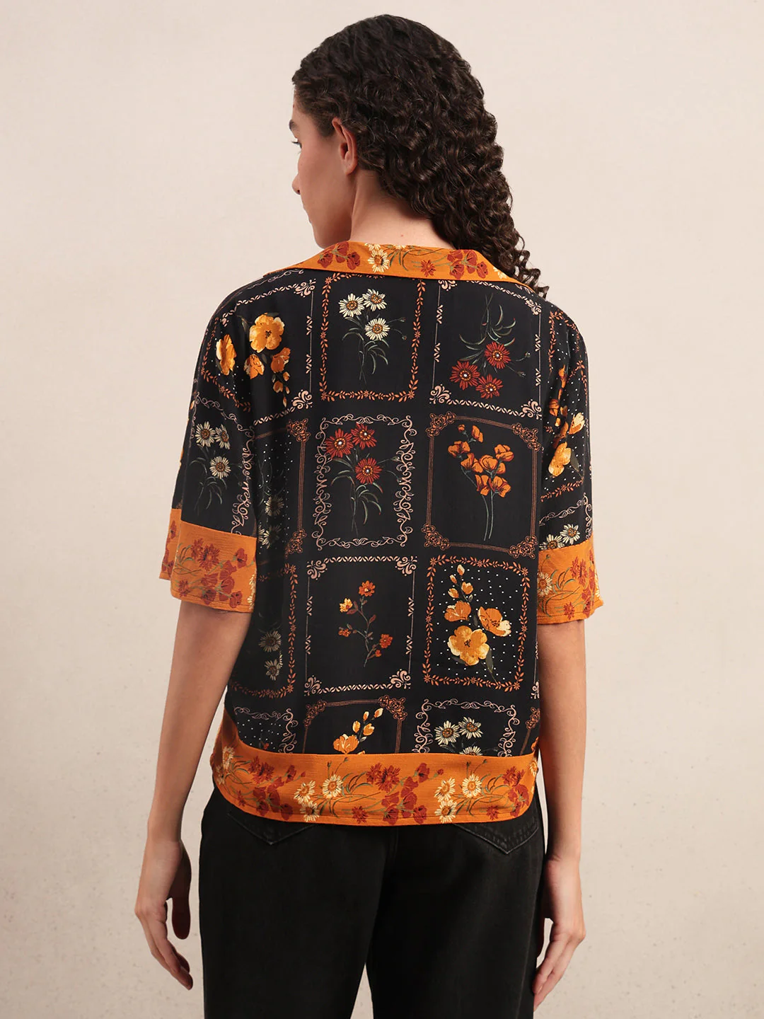 Floral Viscose Short Sleeves Shirt - Image 4