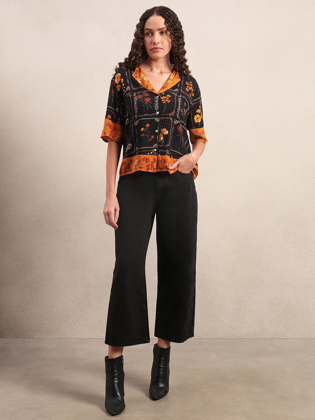 Floral Viscose Short Sleeves Shirt - Image 5