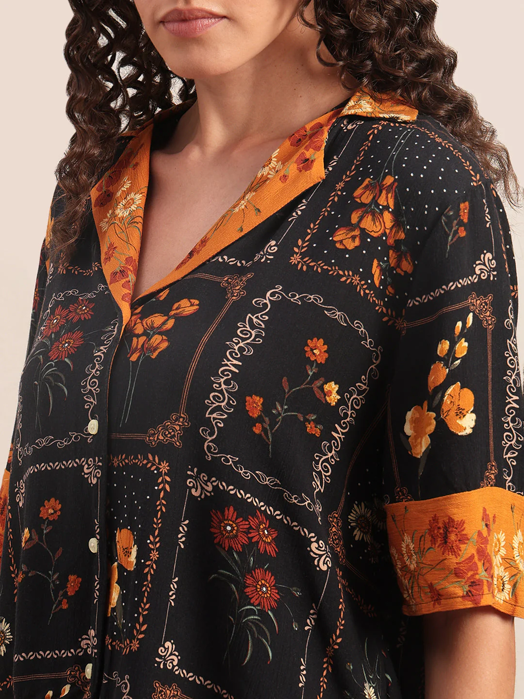 Floral Viscose Short Sleeves Shirt - Image 8