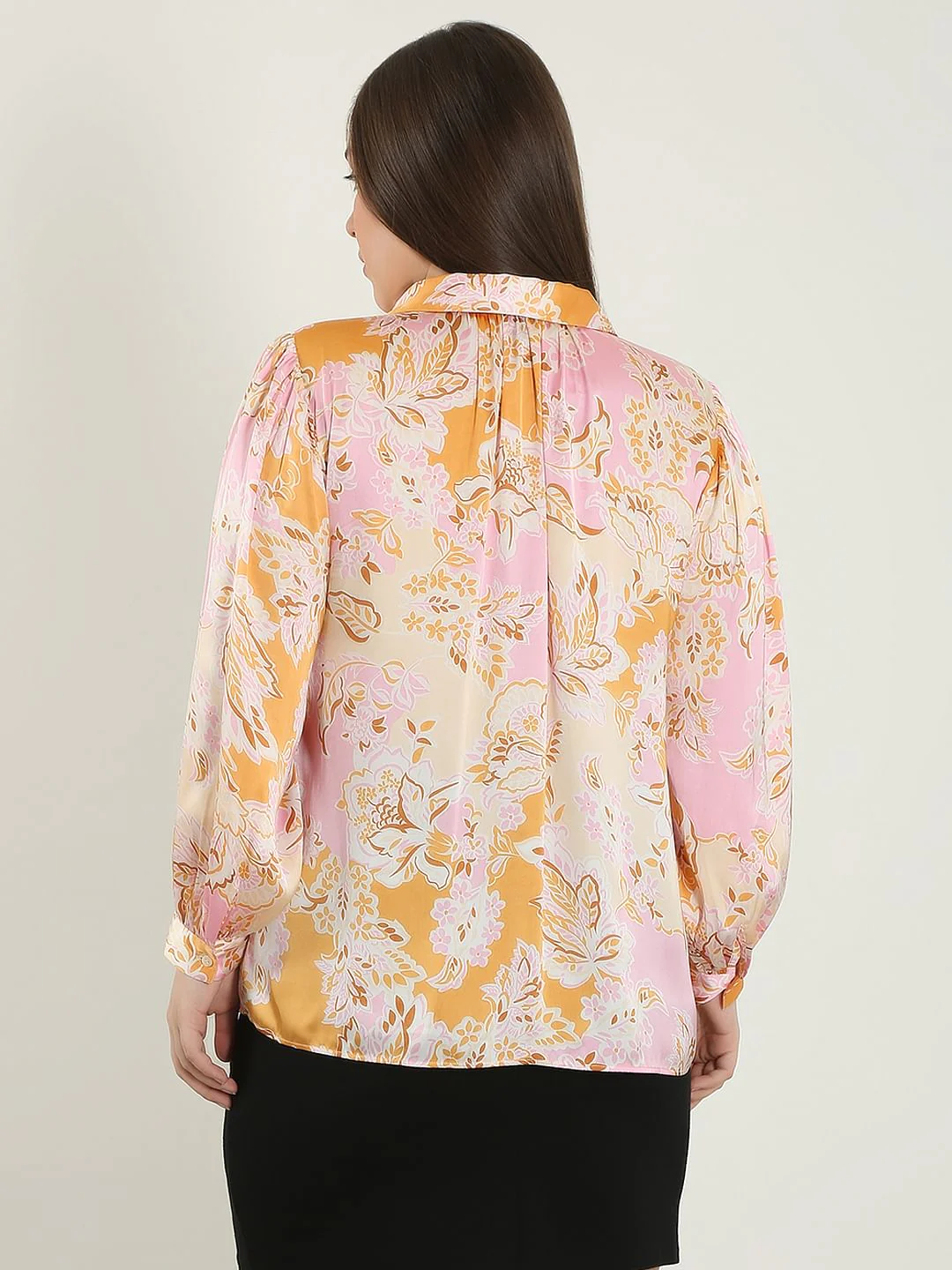 Curve Pink Printed Shirt - Image 4