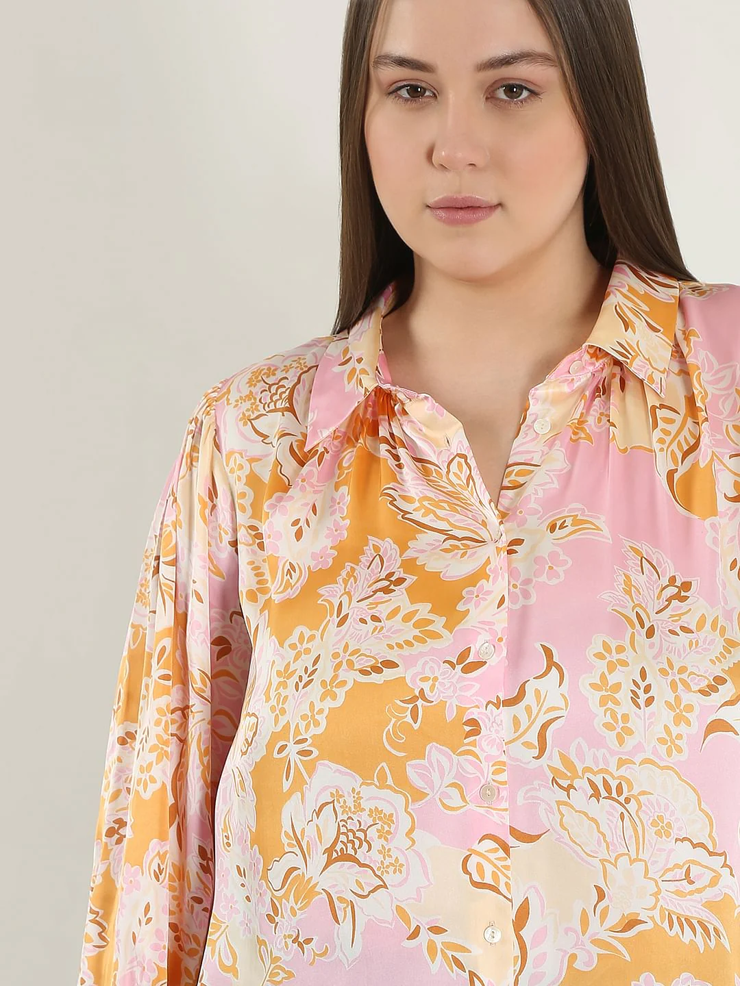 Curve Pink Printed Shirt - Image 6