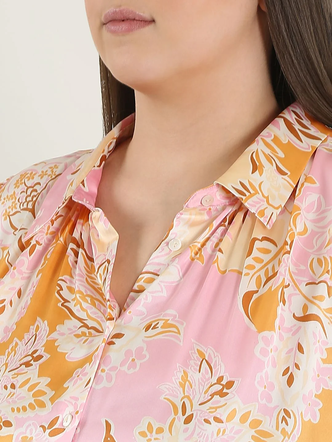 Curve Pink Printed Shirt - Image 8
