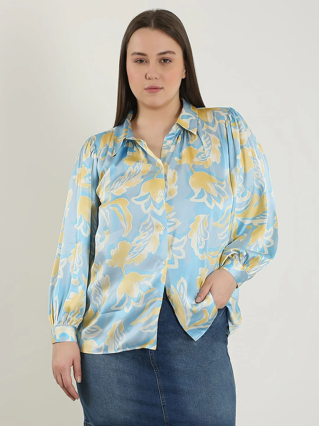 Curve Blue Printed Shirt - Image 2