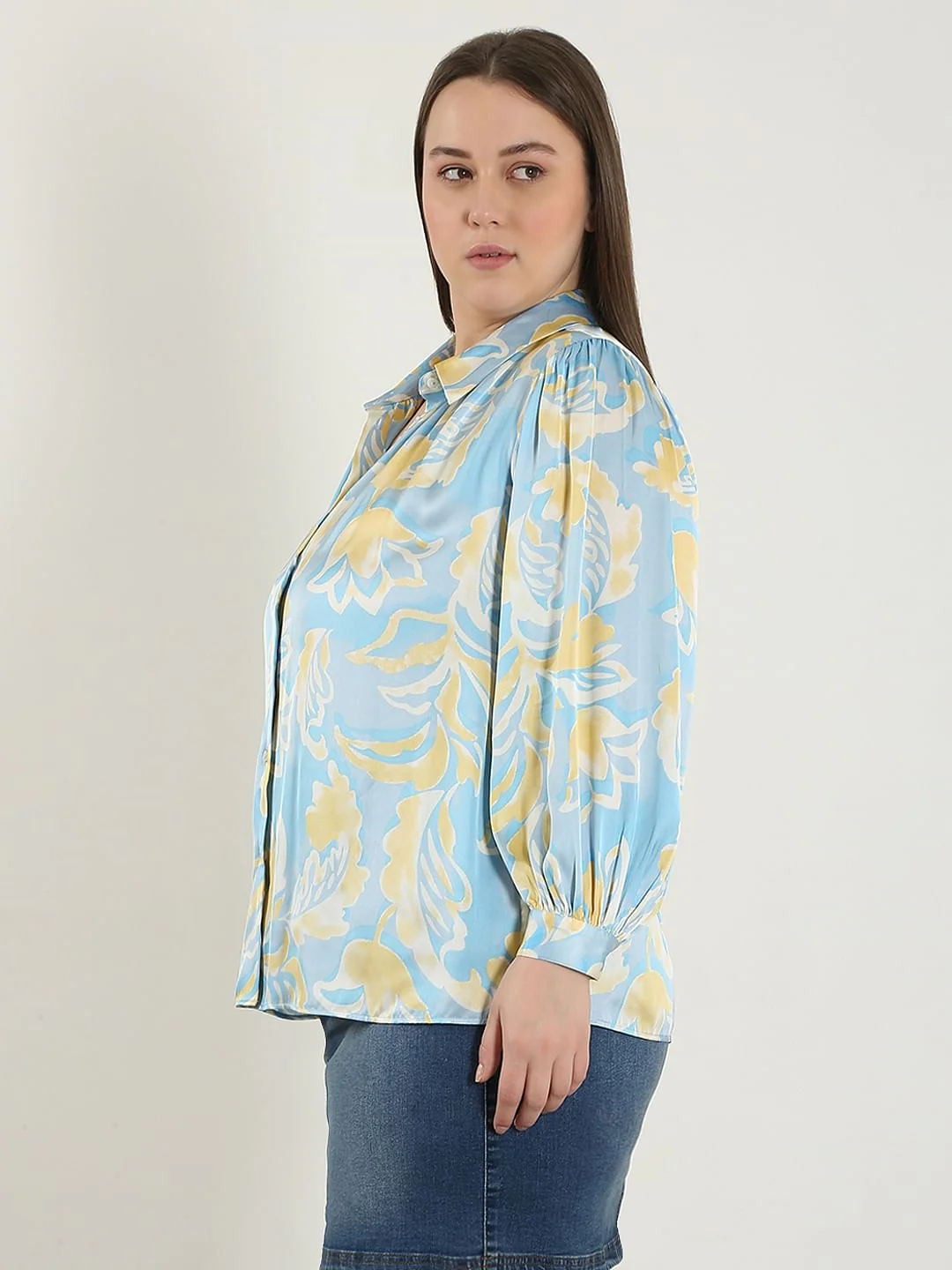 Curve Blue Printed Shirt - Image 3