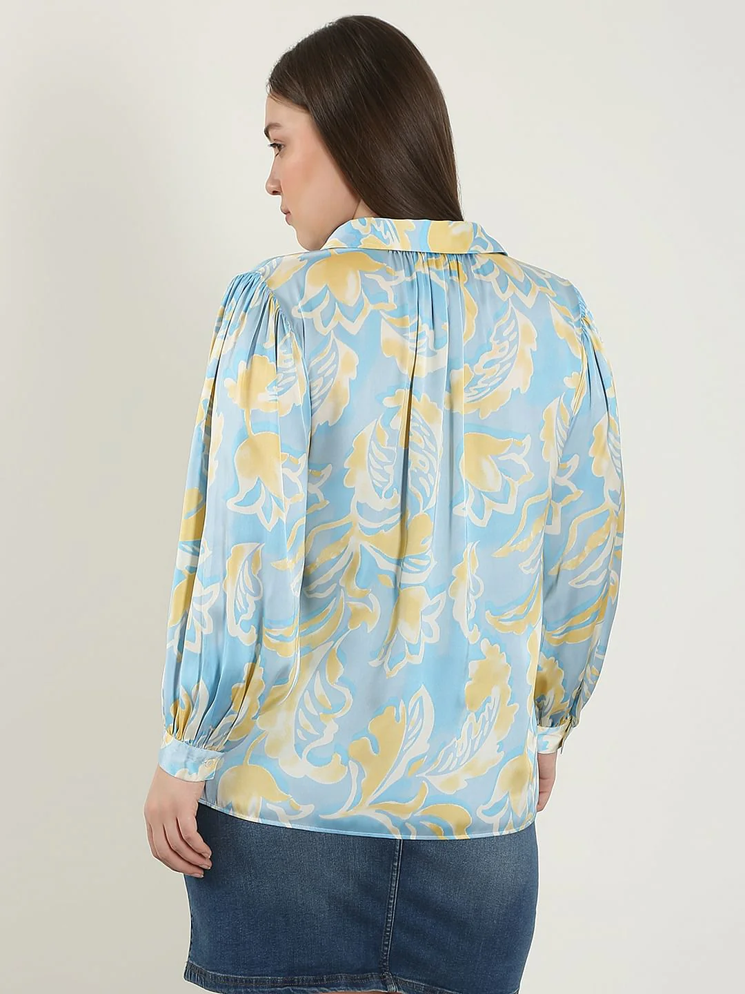 Curve Blue Printed Shirt - Image 4