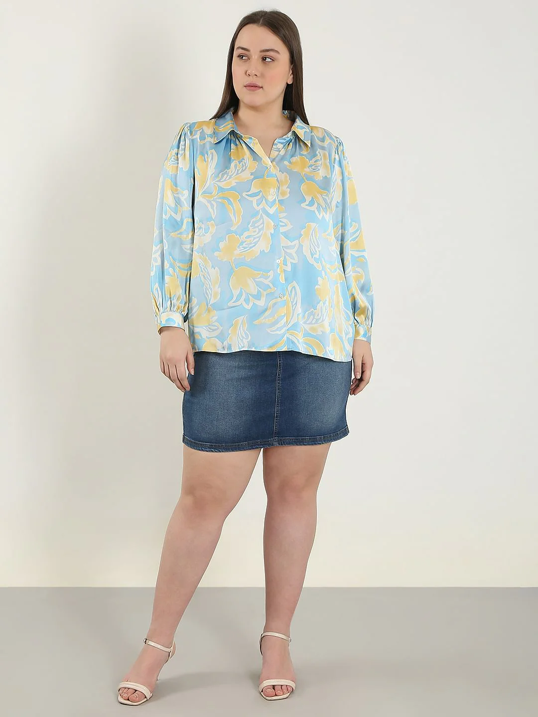 Curve Blue Printed Shirt - Image 5