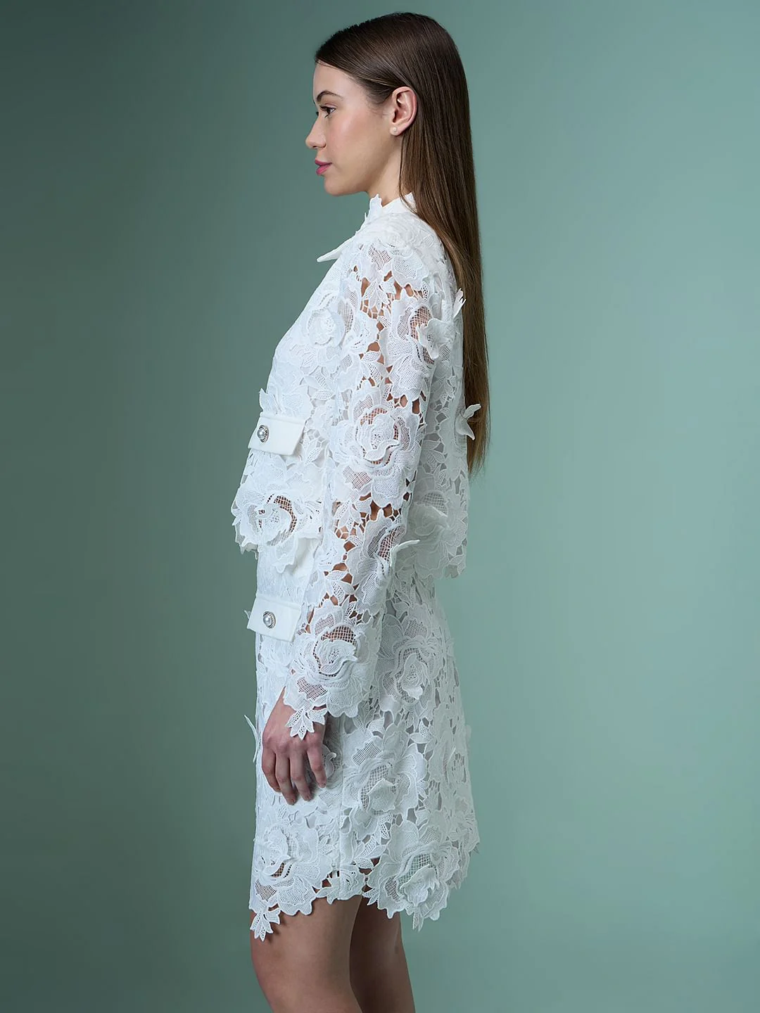 Marquee White Lace Co-Ord Set Shacket - Image 3