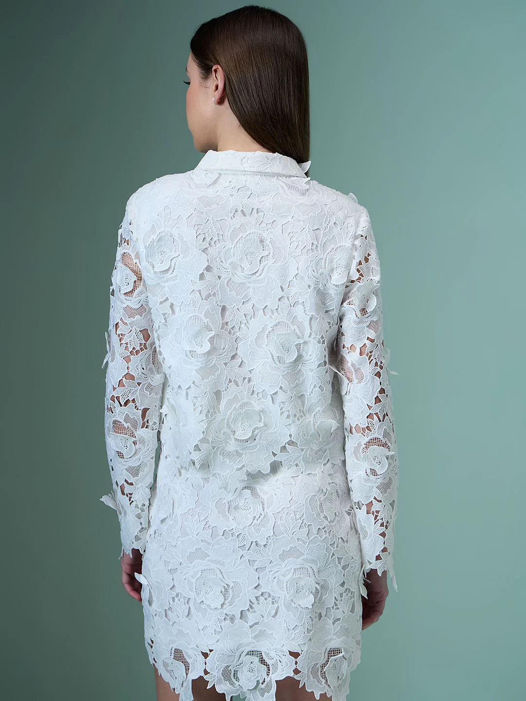 Marquee White Lace Co-Ord Set Shacket - Image 4
