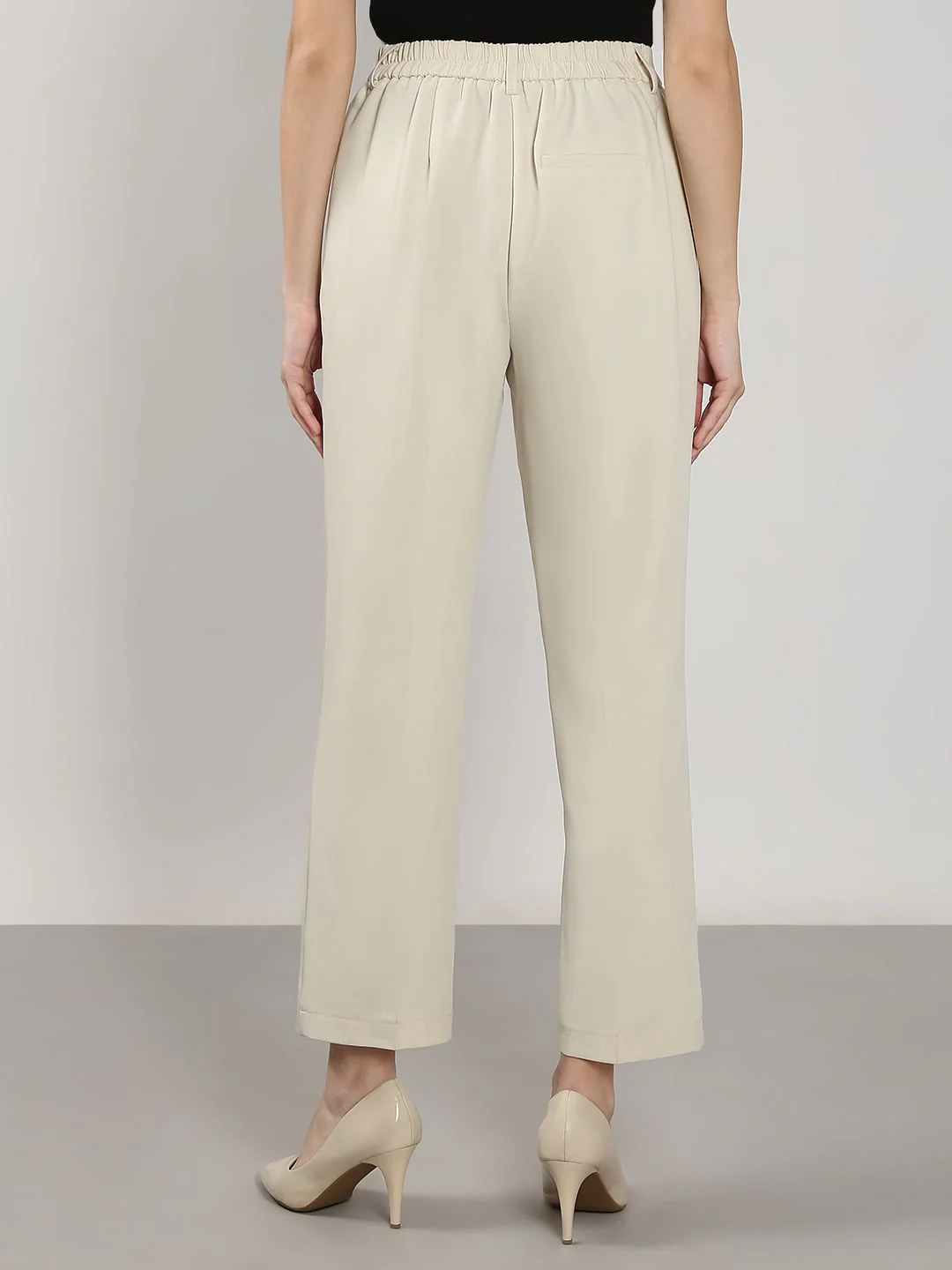 Beige Straight Fit Pants - Image 4