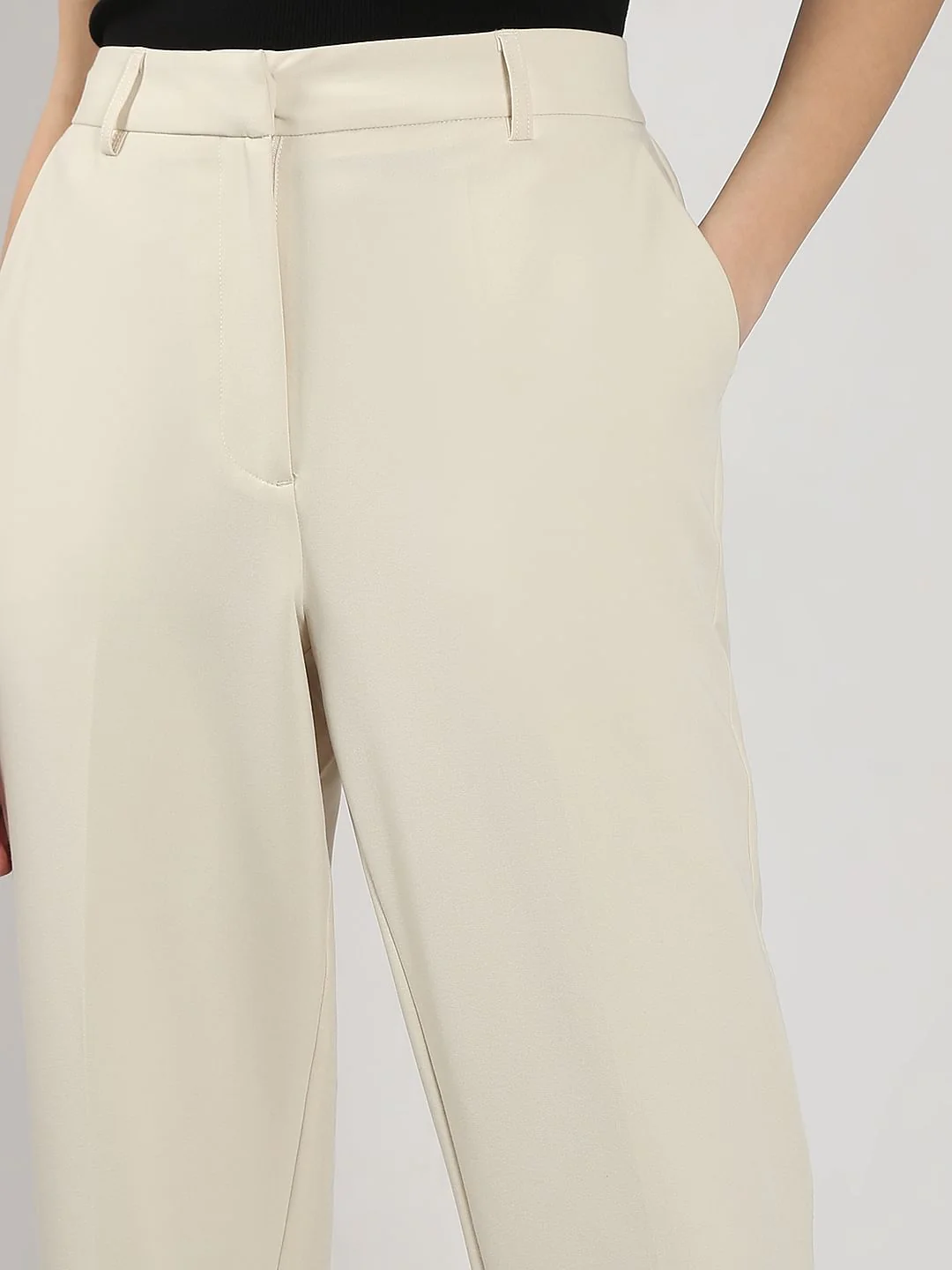 Beige Straight Fit Pants - Image 6