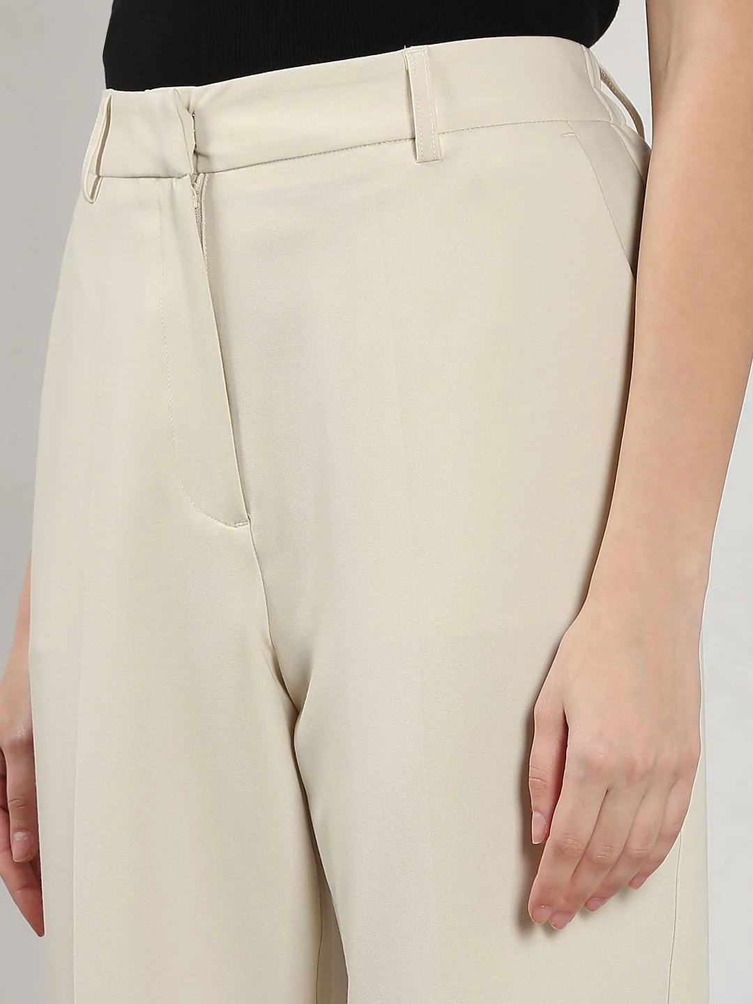 Beige Straight Fit Pants - Image 8