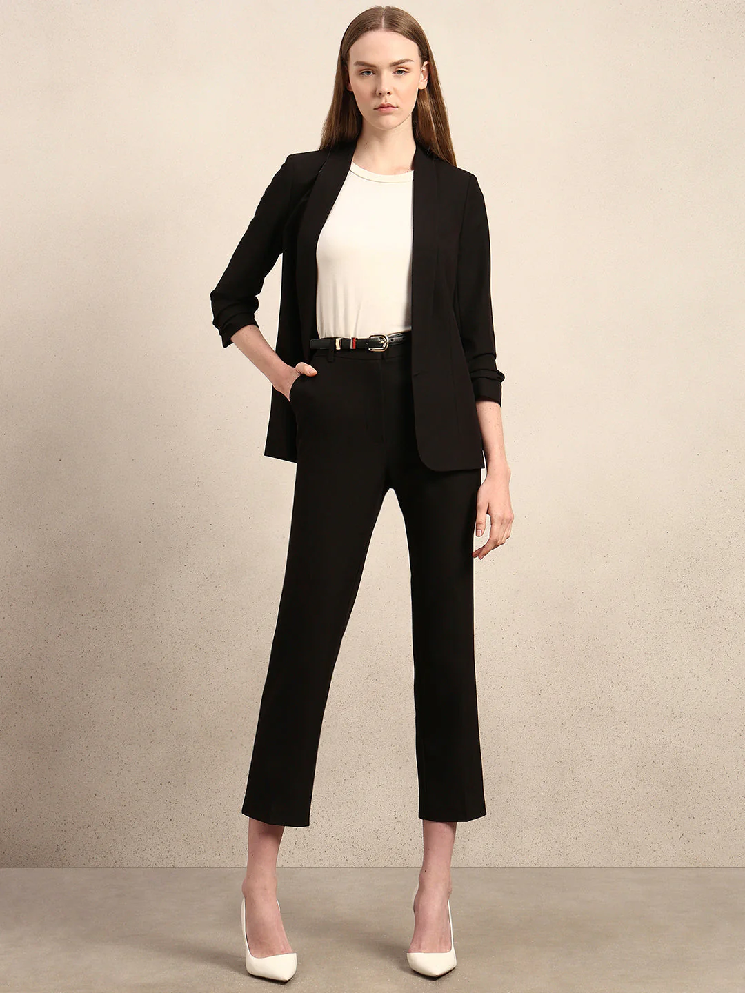 Cropped Slim Fit Tailored Pants - Image 5