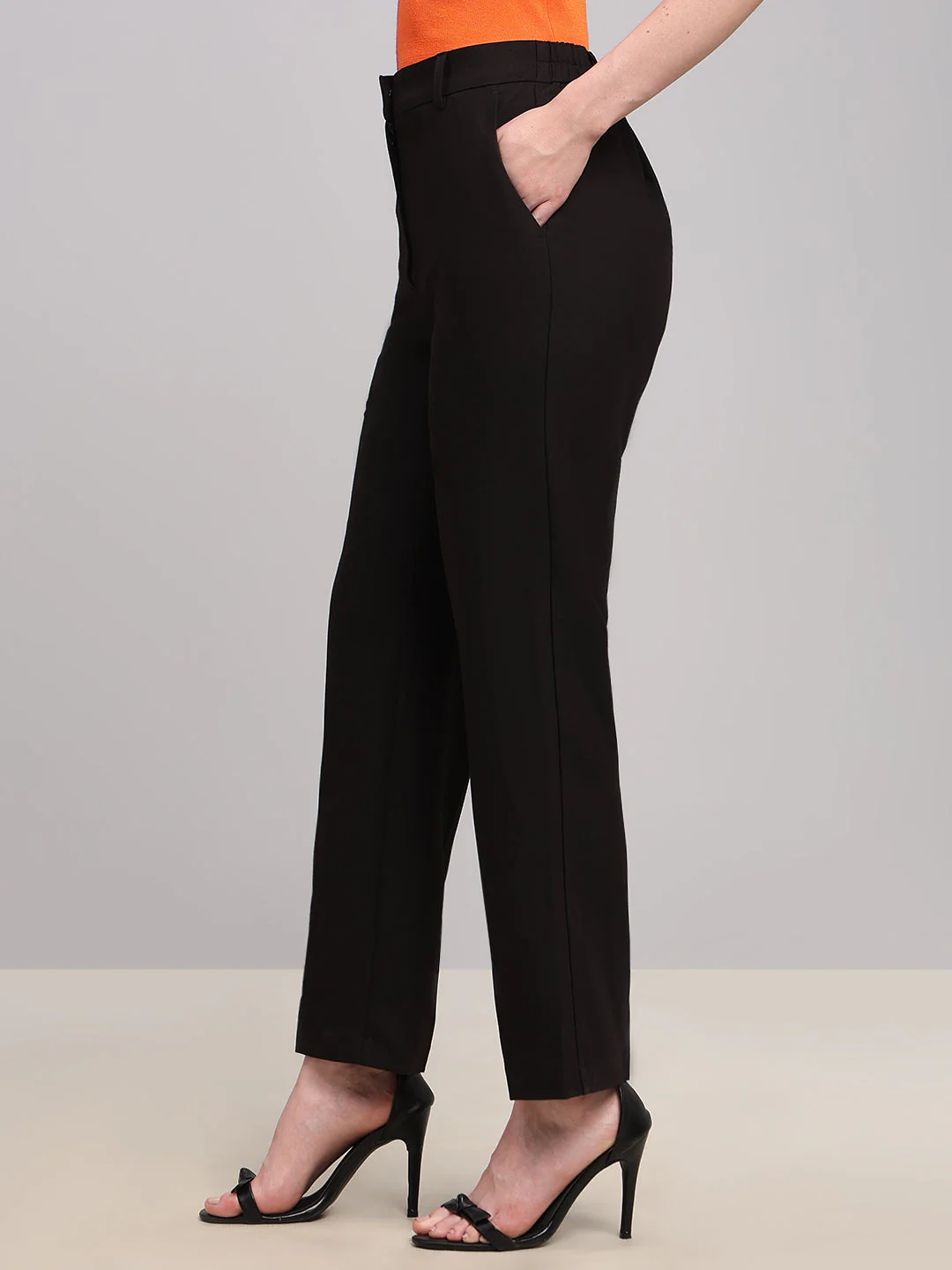 Black Straight Fit Pants - Image 3
