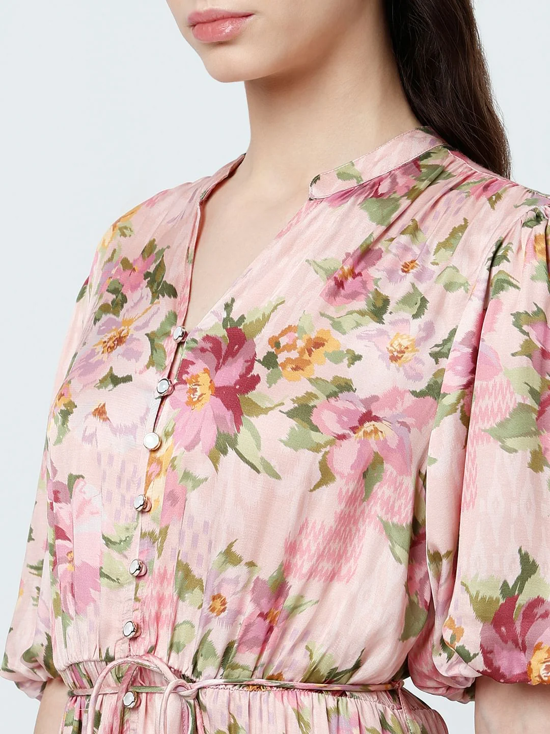 Pink Floral Print Midaxi Dress - Image 6