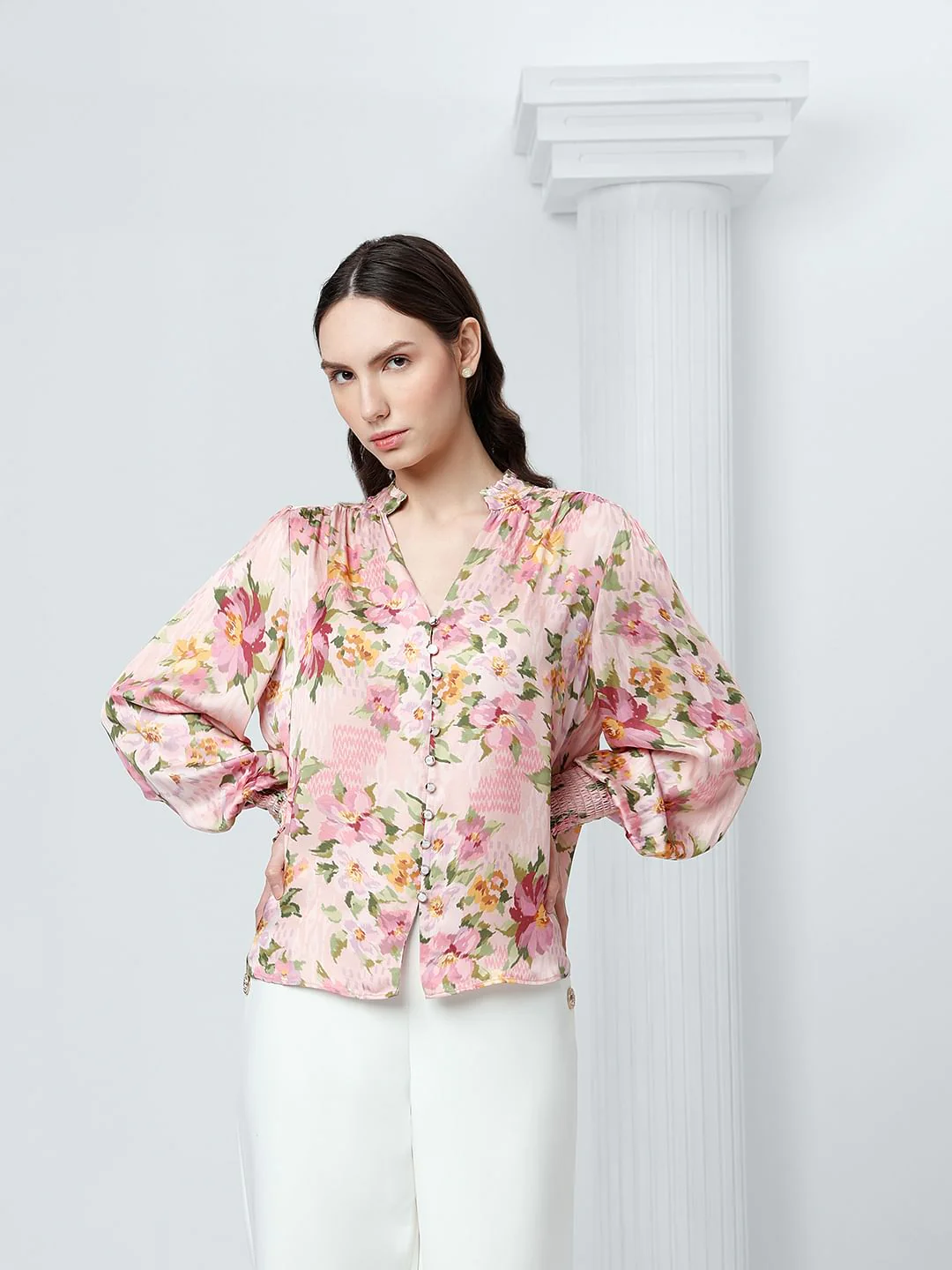 Pink Floral Print Top - Image 2
