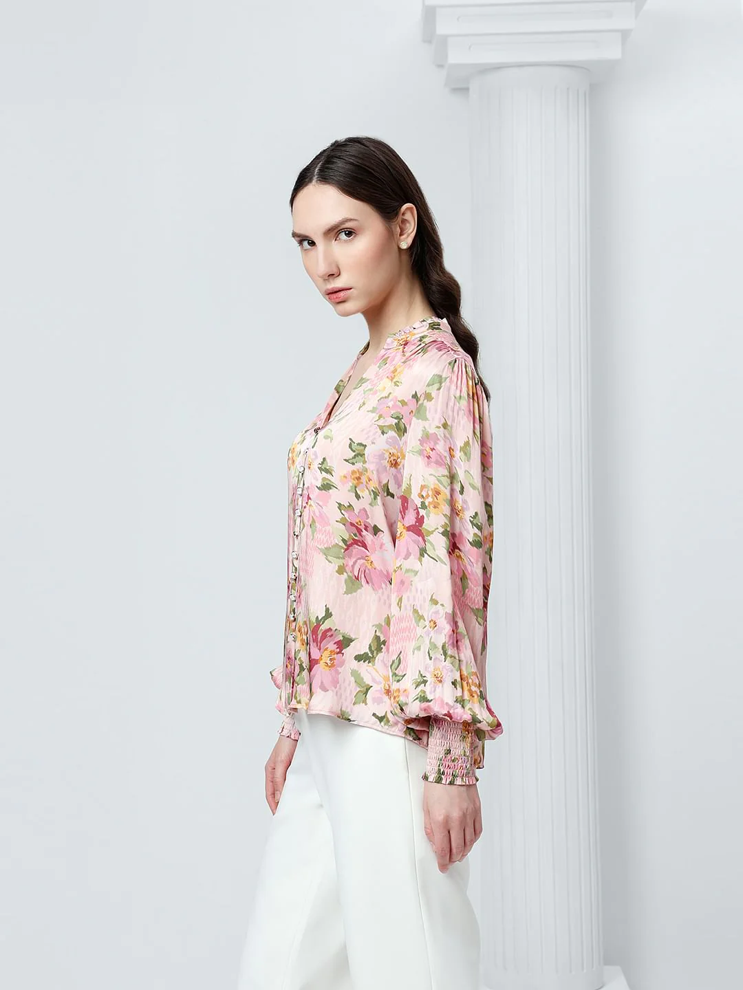 Pink Floral Print Top - Image 3