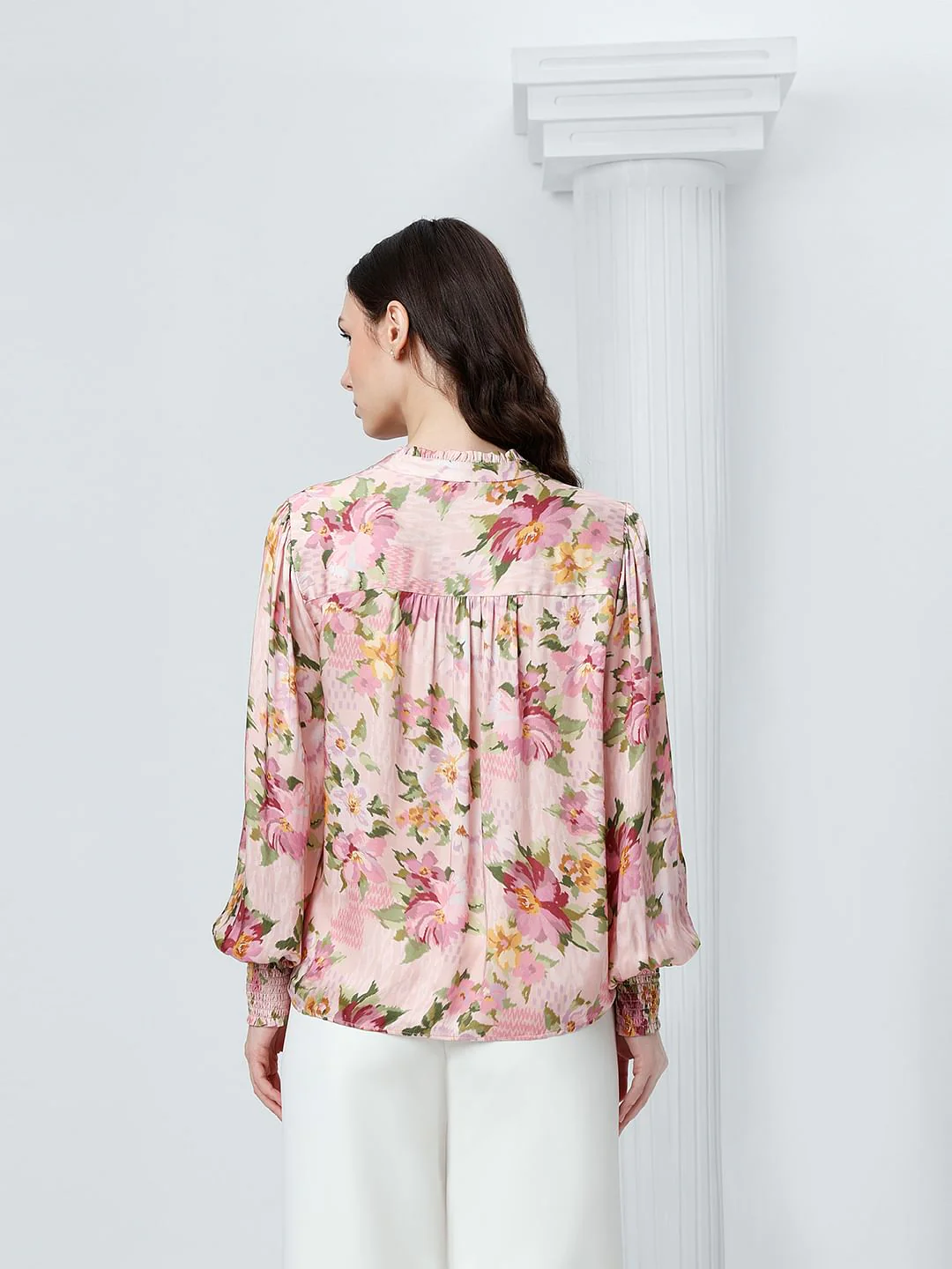 Pink Floral Print Top - Image 4